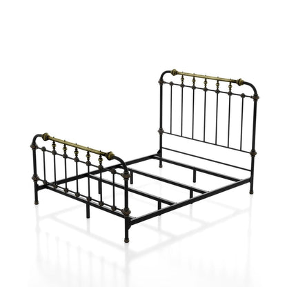 Transitional Metal Panel Bed and Accents