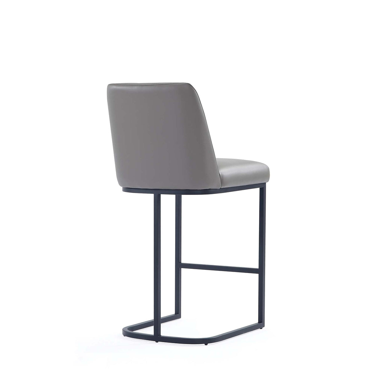Serena Counter Stool gray upholstered seat with black metal frame height 24-27 HouseOfZazla on Tampa Home & Garden Store