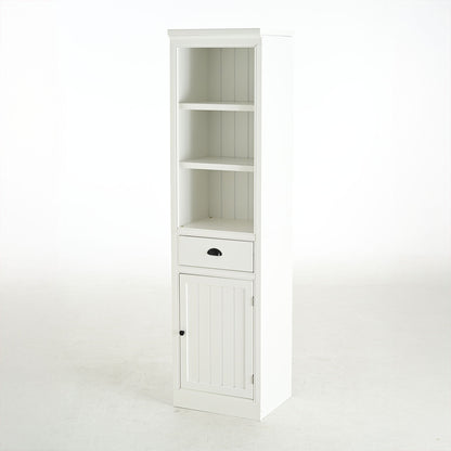 Retro White Tall Display Shelf and Cabinet