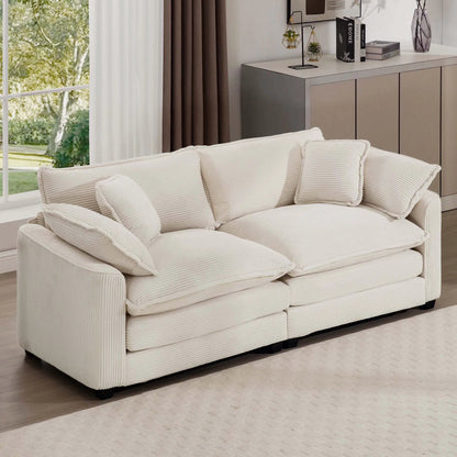Modern 2 Seater Loveseat with 4 Pillows Elegance