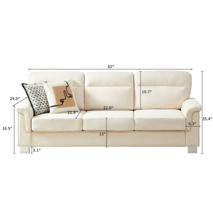 Three Seater Elegant Stationary Sofa for Living