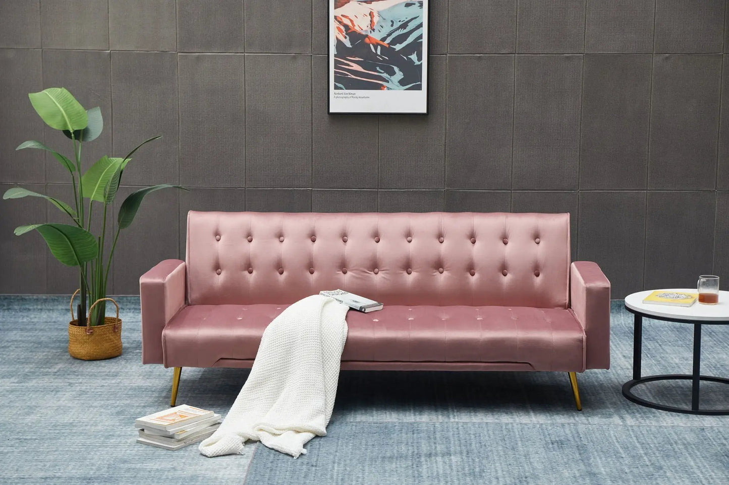 Compact Design Sofa Bed with Premium Fabric