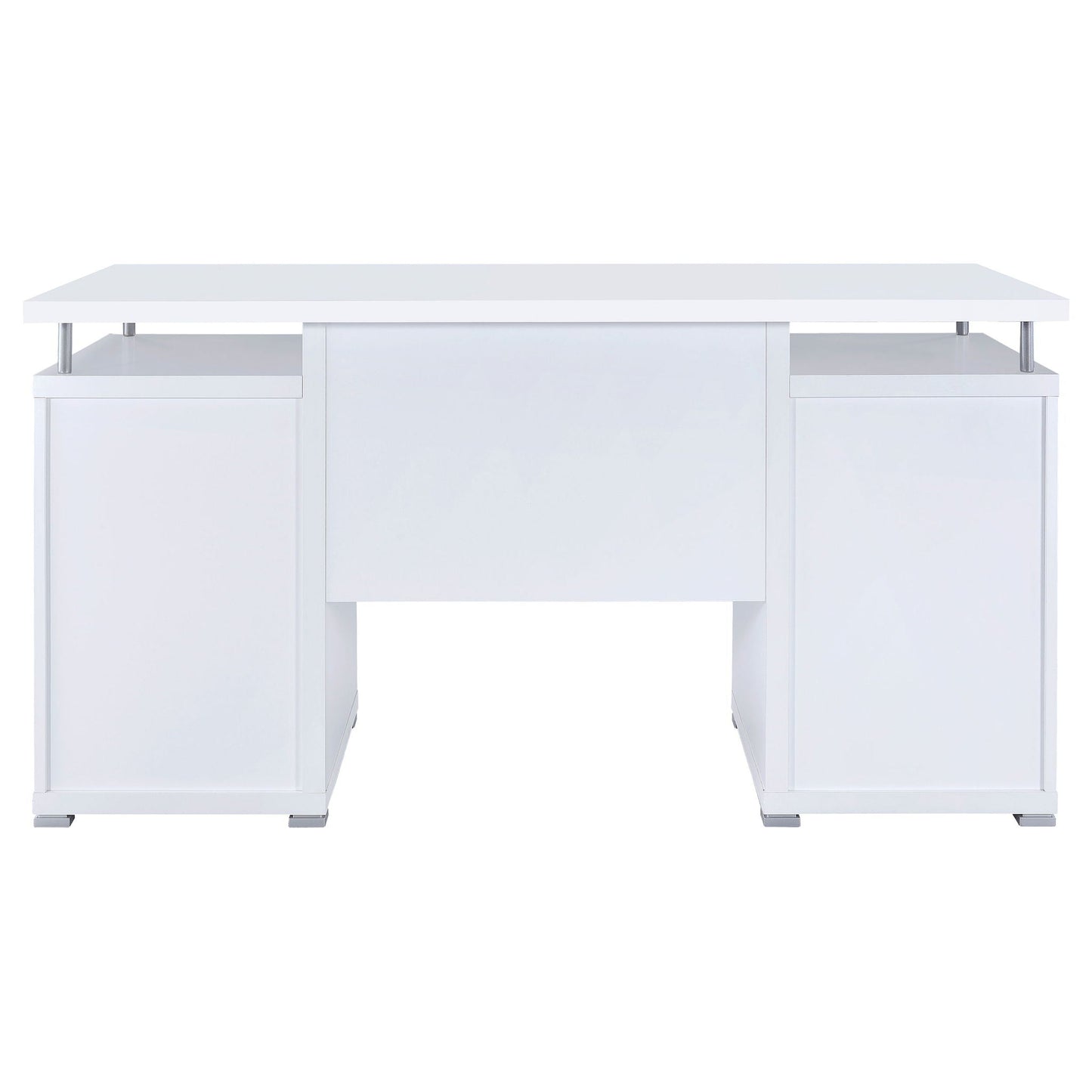 Rochelle 2-Drawer Office Desk by HouseOfZazla, white glossy writing desk with metal legs on Tampa Home & Garden Store