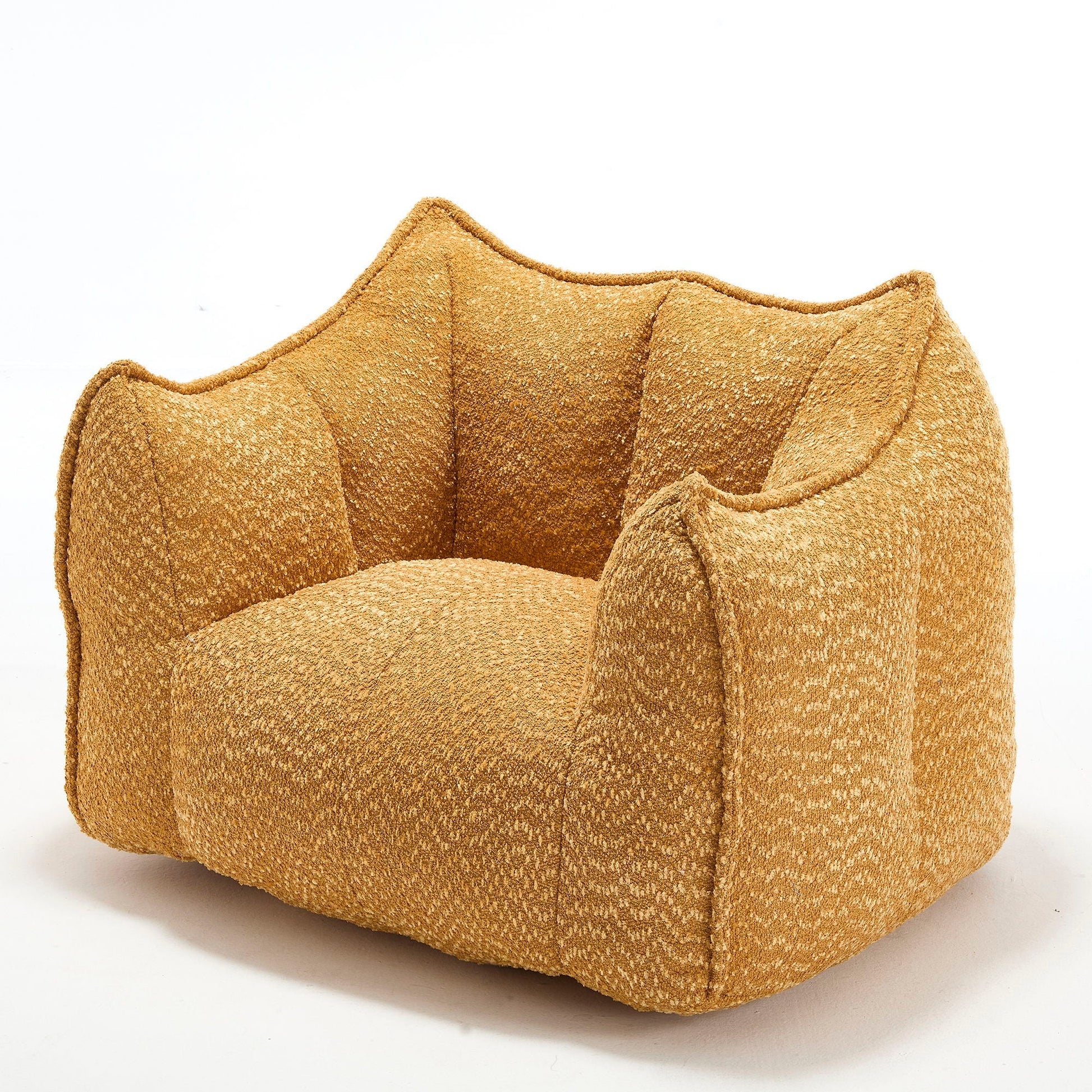 Comfortable Chenille Arm Chair by HouseOfZazla in warm tan fabric with resilient foam on Tampa Home & Garden Store