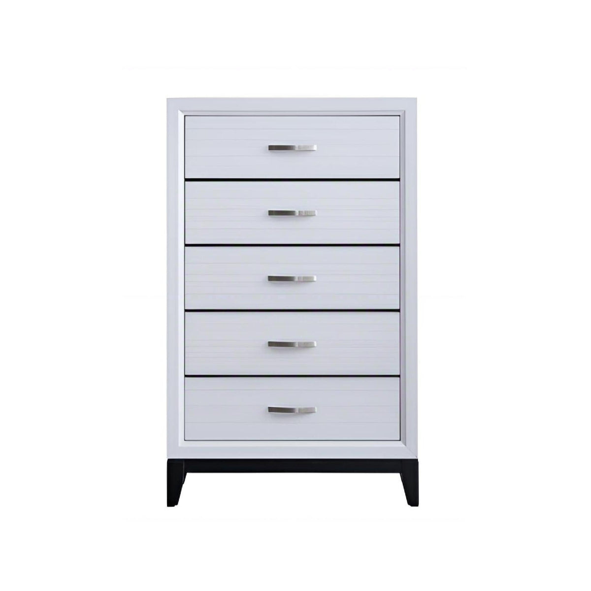 5 Drawer With Dovetail Chest in gray and white with metal bar handles by HouseOfZazla on Tampa Home & Garden Store