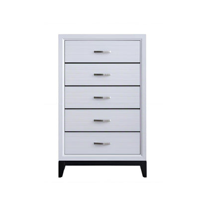 5 Drawer With Dovetail Chest in gray and white with metal bar handles by HouseOfZazla on Tampa Home & Garden Store