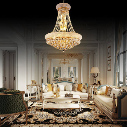 24-Inch Gold Crystal Chandelier, 12-Light French Empire Ceiling Light by HouseOfZazla on Tampa Home & Garden Store