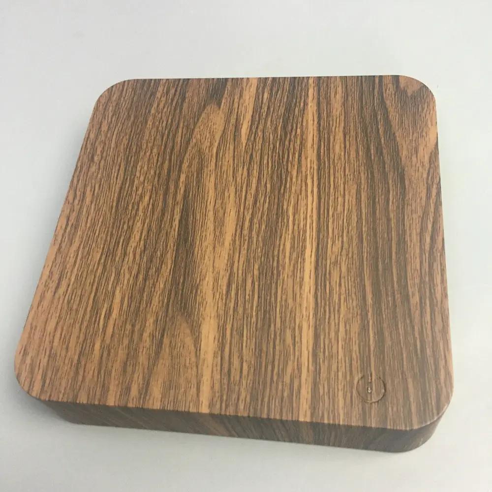 Wooden square base with rounded corners and wood grain for magnetic levitation galaxy light on Tampa Home & Garden Store