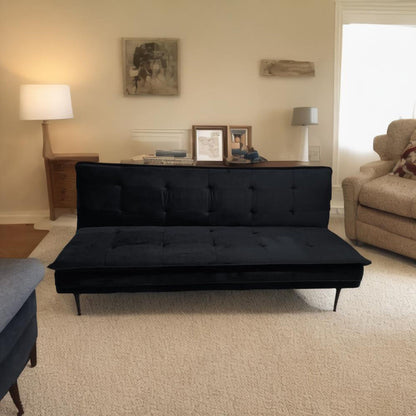 Gyuri Velvet Sofa and Black Upholstered Bed
