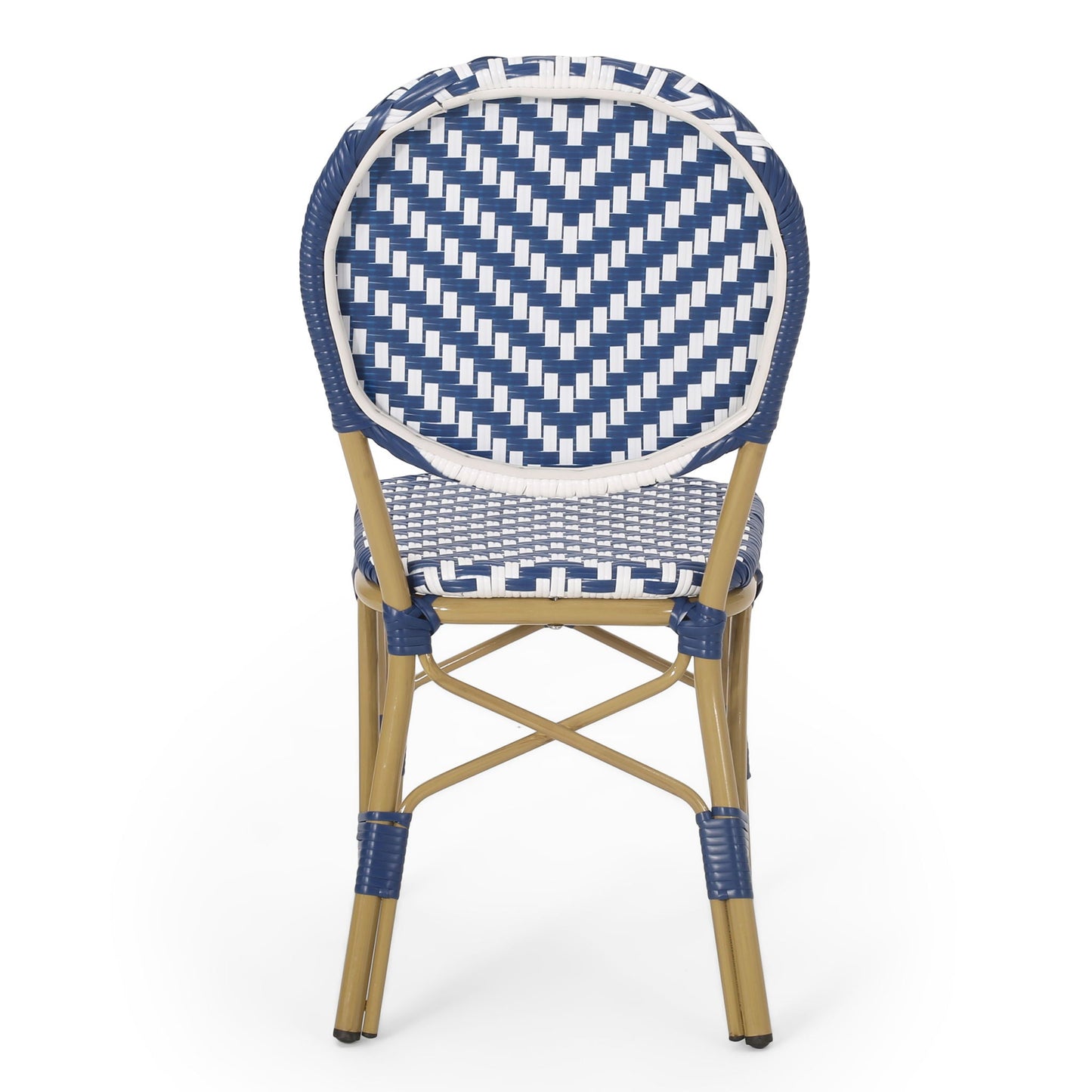 Navy Blue French Armless and Aluminum Chairs