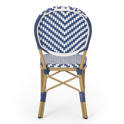 Navy Blue French Armless and Aluminum Chairs