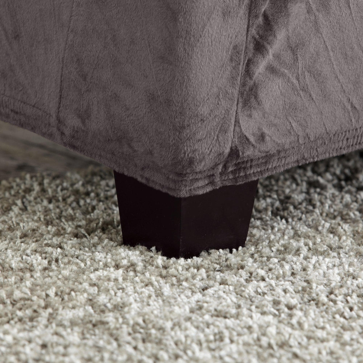 Velvet stretch slipcover Gale Collection by Great Bay Home in gray purple on Tampa Home & Garden Store