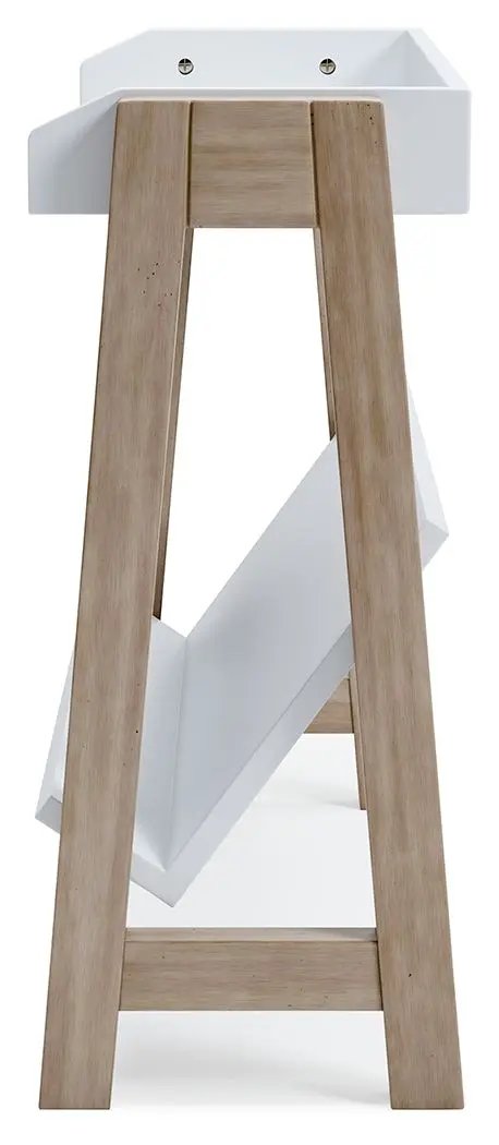 Blariden Small Bookcase in White and Tan