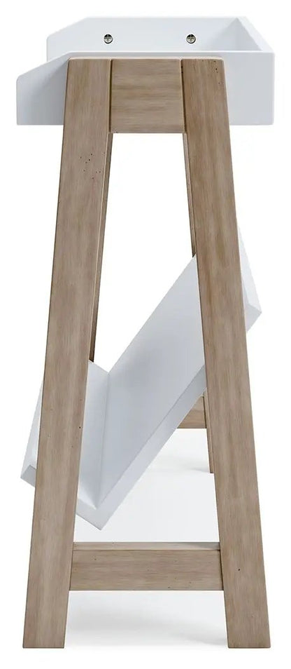 Blariden Small Bookcase in White and Tan