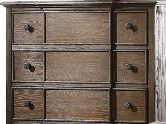 Oak Accent Chest with Five Drawers and Felt-Lined Top by HouseOfZazla on Tampa Home & Garden Store