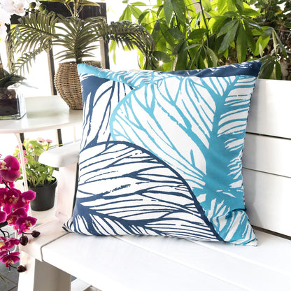 Leaf Vein Outdoor and Indoor Pillow in Indigo