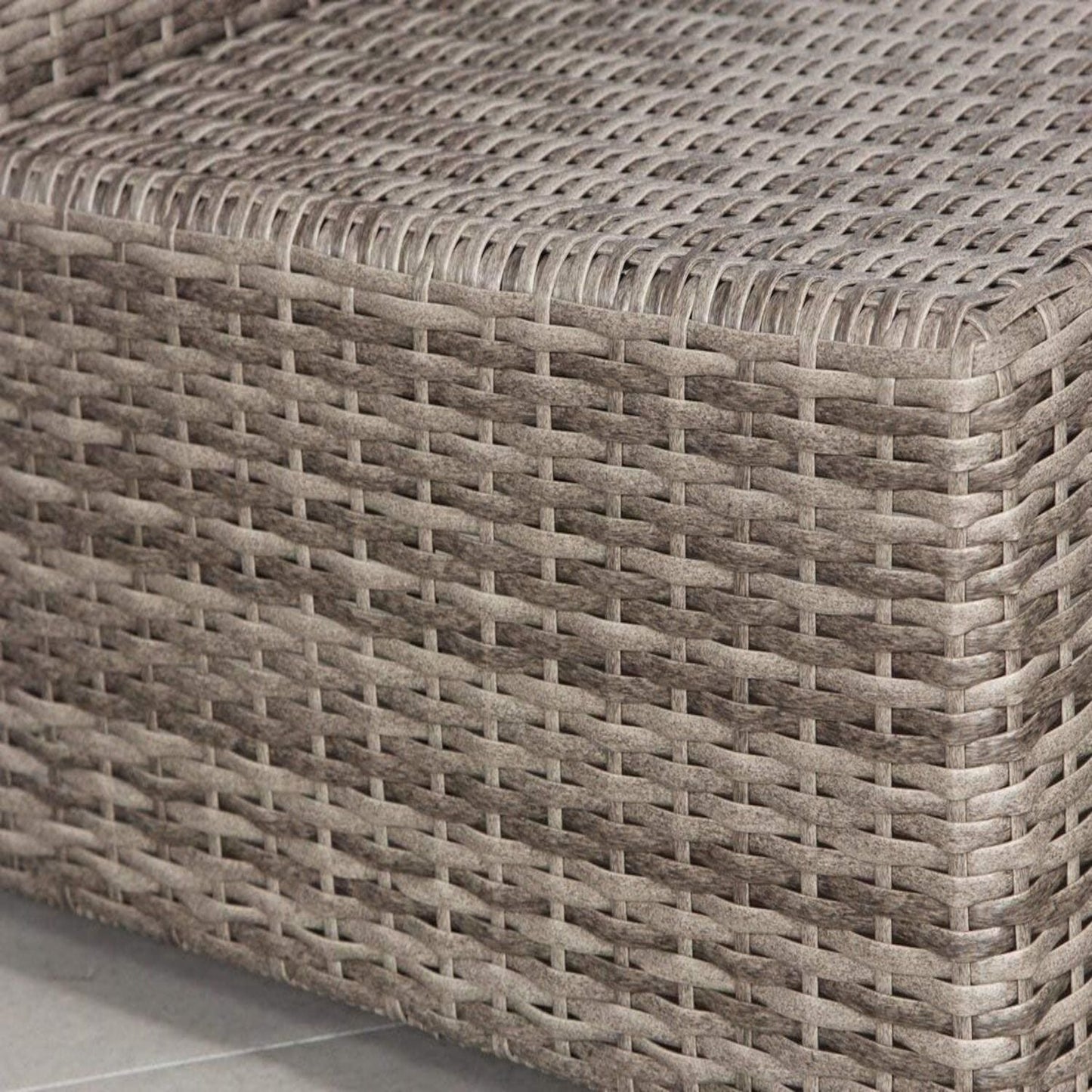 Premium Outdoor Wicker Ottoman and Cushion Set