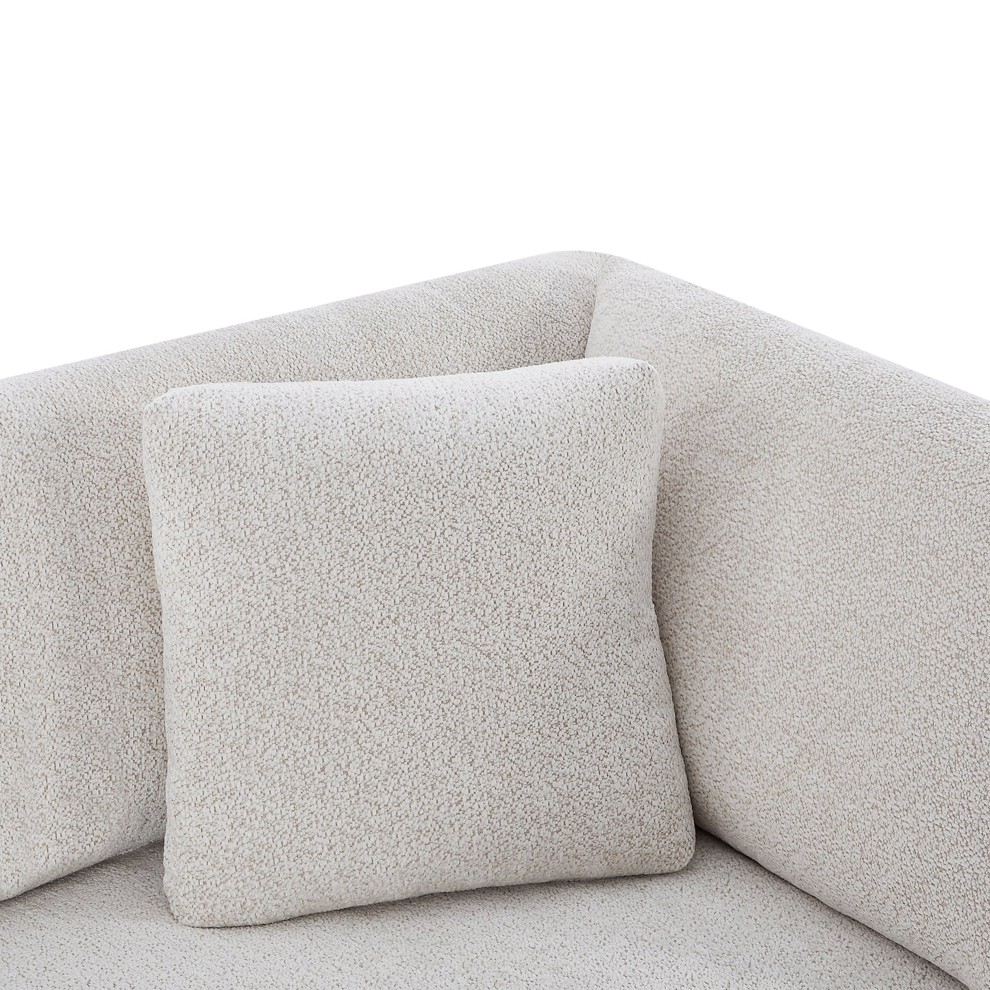 Compact Modern Flared Chenille Beige Sofa