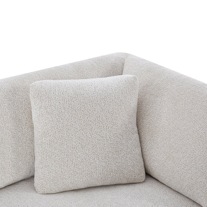 Compact Modern Flared Chenille Beige Sofa