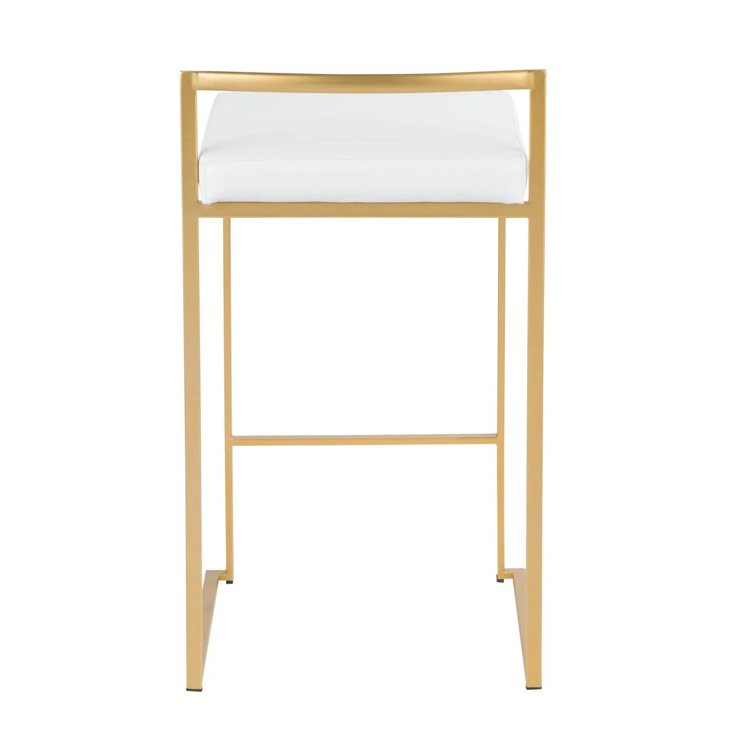 Fuji Contemporary Glam Counter Stool set of 2 with white cushion and gold frame on Tampa Home & Garden Store
