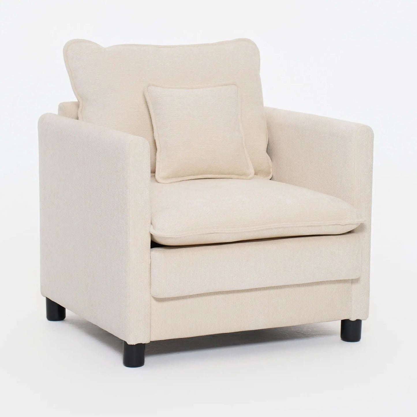 Modern Reading Armchair with Cozy Cushioned Back