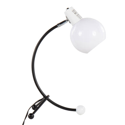 Eileen Contemporary Task Lamp by HouseOfZazla, black cord, white socket and globe bulb on Tampa Home & Garden Store