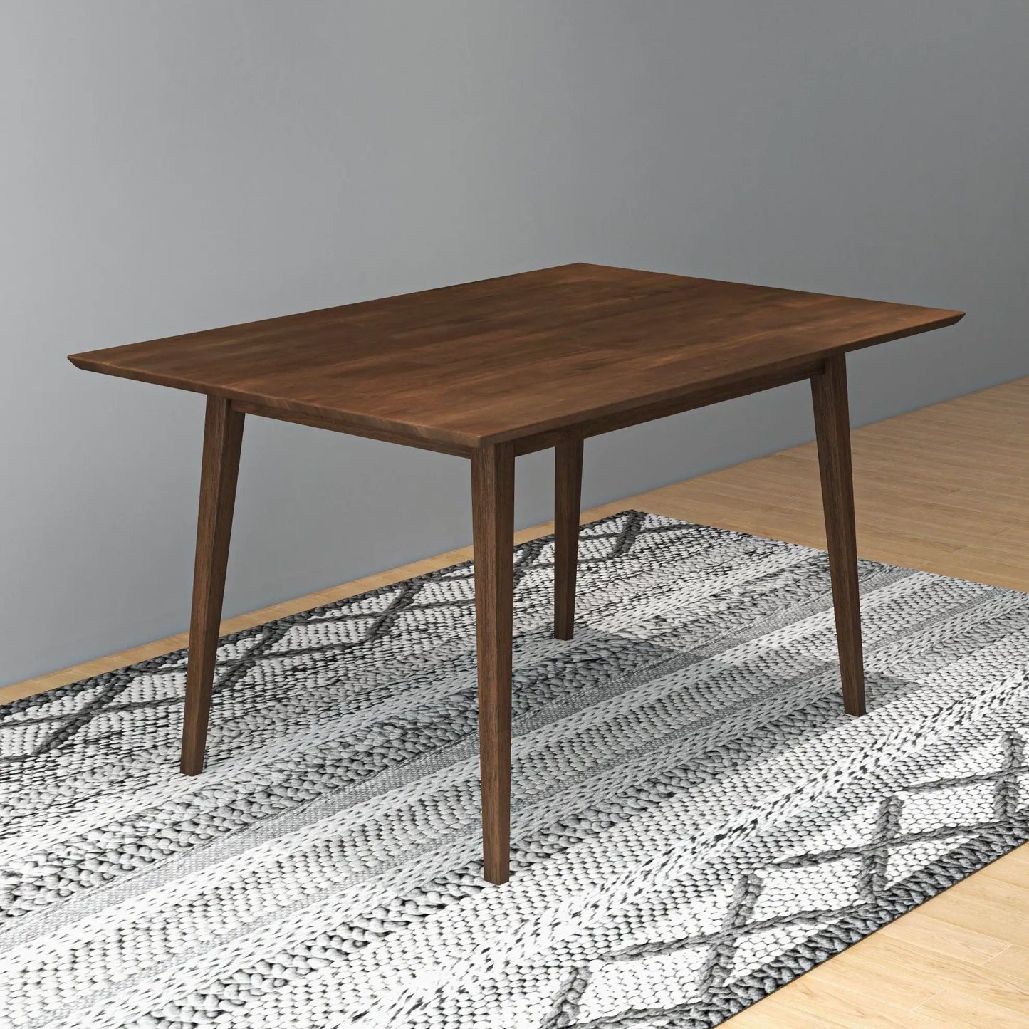 Carlos Dining Table in Solid Wood Brown Finish