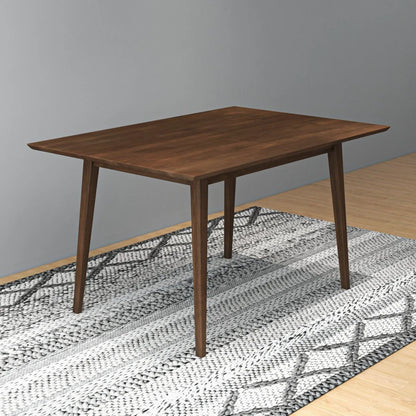 Carlos Dining Table in Solid Wood Brown Finish