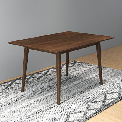 Mid-Century Modern solid wood dining table in dark brown with beveled edges by HouseOfZazla on Tampa Home & Garden Store