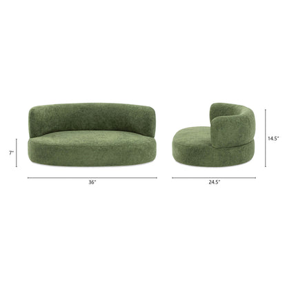 Shep 36-inch Curved Dog Sofa Bed Moss Green Fleeced Teddy, 2-piece set from HouseOfZazla on Tampa Home & Garden Store