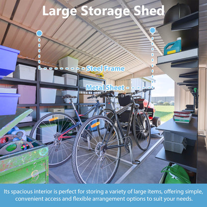 Outdoor Metal Storage Shed For Patio And Yard