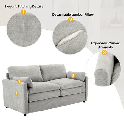 Cozy Upholstered Sofa Set For Living Room 3pc by Unique Piece Furniture with curved arms on Tampa Home & Garden Store