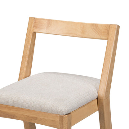 Jasper indoor barstool from HouseOfZazla with rubberwood frame and beige seat on Tampa Home & Garden Store