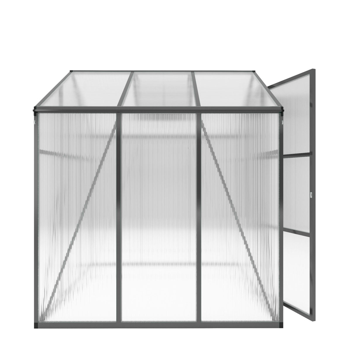 Windproof greenhouse with raised base, black frame, polycarbonate panels HouseOfZazla on Tampa Home & Garden Store