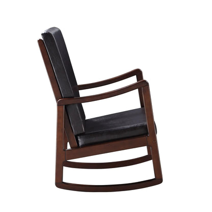 Raina Synthetic Leather Rocking Chair Espresso
