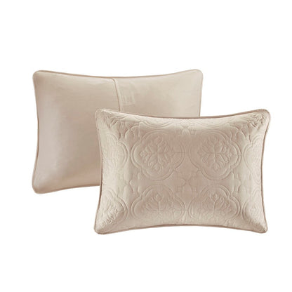 3 piece reversible bedspread set khaki full/queen with 2 pillow shams one quilted by HouseOfZazla on Tampa Home & Garden Store
