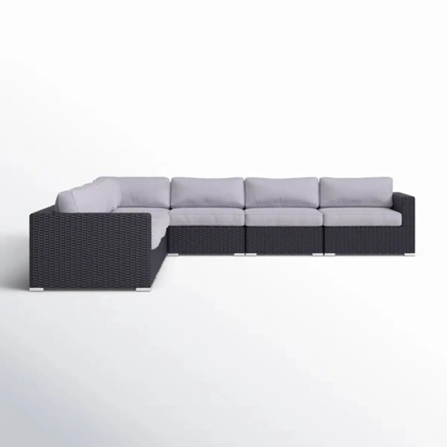 Luxurious wicker patio sectional with Sunbrella cushions in gray by Unique Piece Furniture on Tampa Home & Garden Store