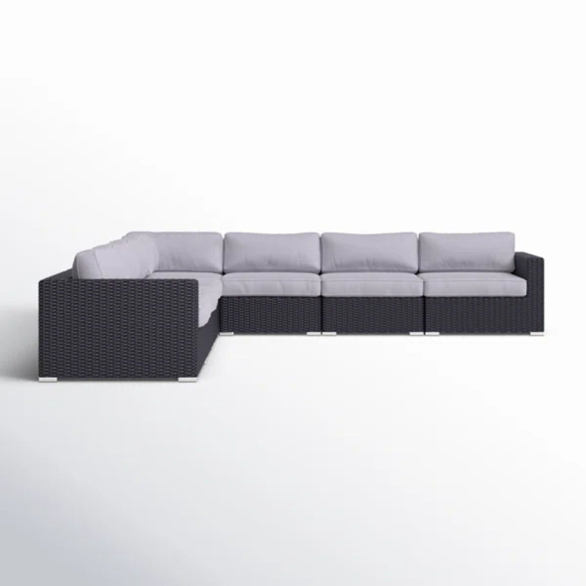 Luxurious stationary wicker patio sectional with Sunbrella cushions by HouseOfZazla on Tampa Home & Garden Store