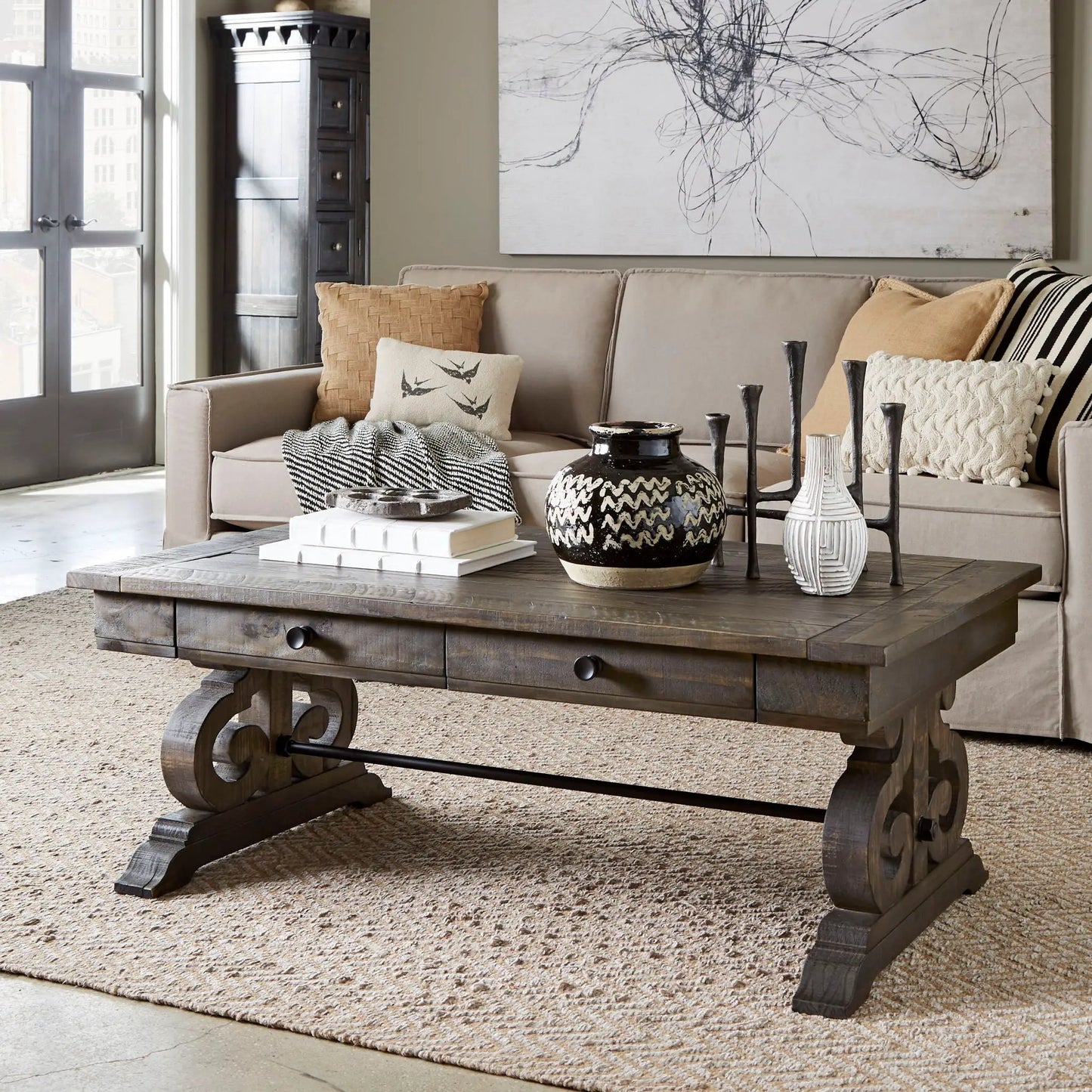 Bellamy Rectangular Table in Peppercorn Finish