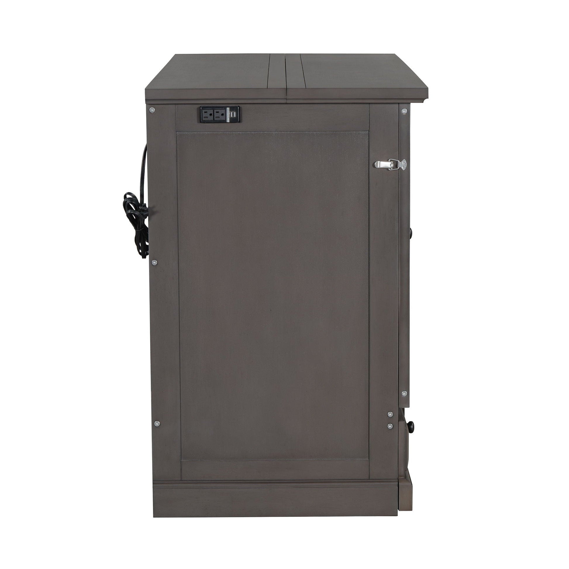 Murphy bed cabinet in taupe with charging station and large storage drawer HouseOfZazla on Tampa Home & Garden Store