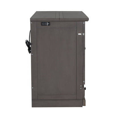 Murphy bed cabinet in taupe with charging station and large storage drawer HouseOfZazla on Tampa Home & Garden Store