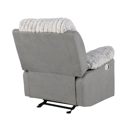 Bruni Glider Recliner with Manual Recline in gray fabric from Unique Piece Furniture on Tampa Home & Garden Store