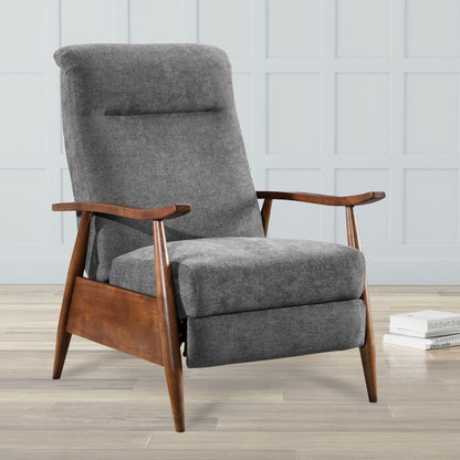 Sarasota Arm Push Back Recliner, gray fabric with wood arms by HouseOfZazla on Tampa Home & Garden Store