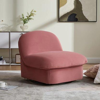 Pumpkin Shaped Swivel Accent Chair Living Room