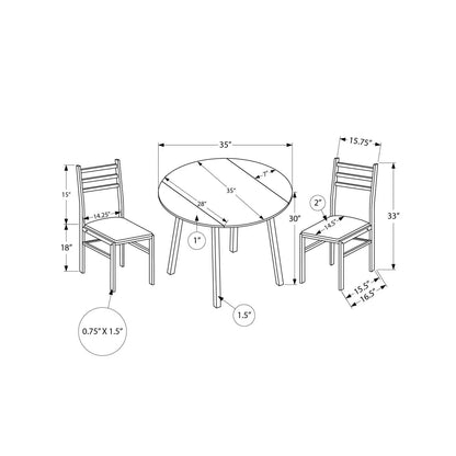3 piece dining set small drop leaf table with two ladder-back chairs Unique Piece on Tampa Home & Garden Store