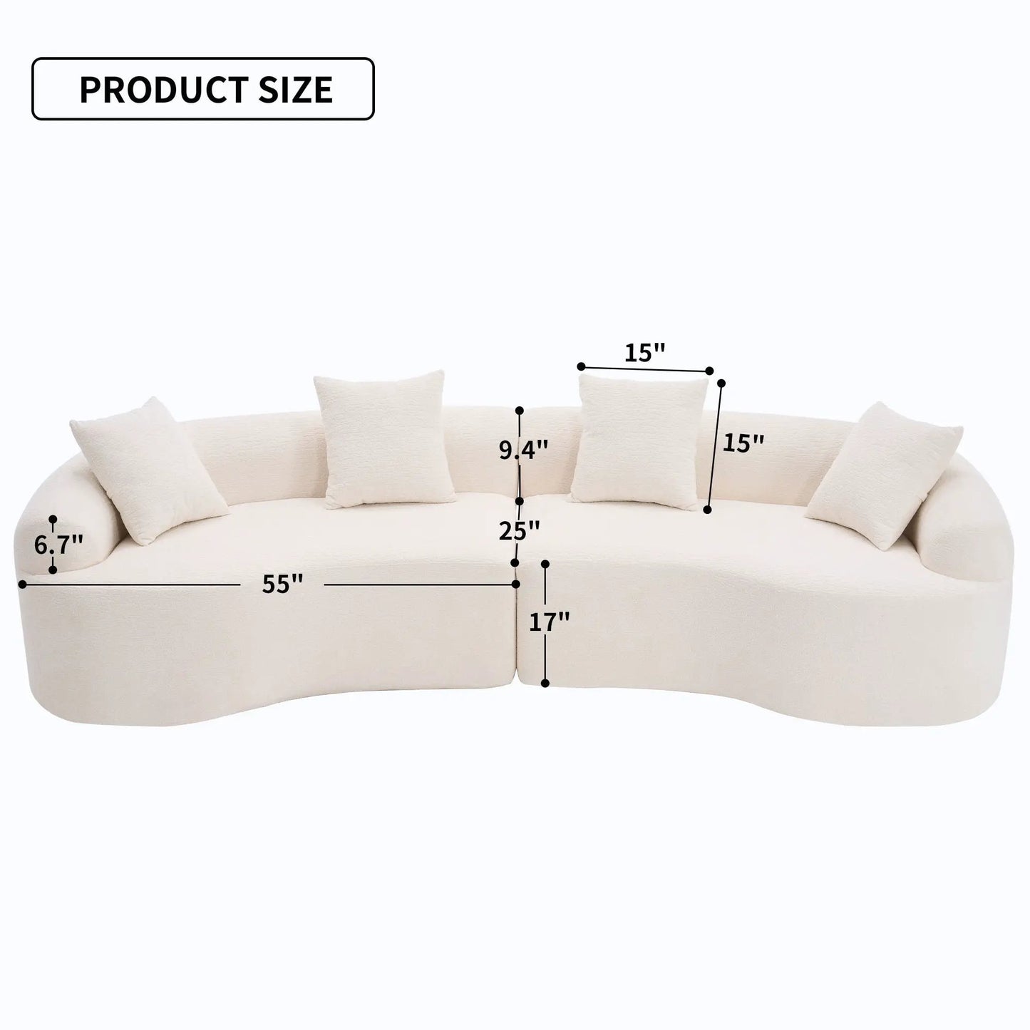 4 Seater Fabric Sofa With Sleeper For Living Room