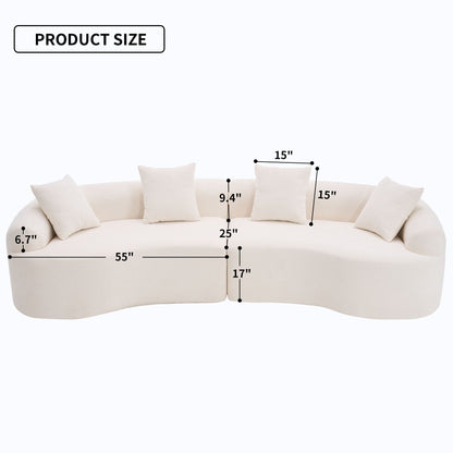 4 Seater sofa in cream fabric with plush cushions, 55 in wide HouseOfZazla on Tampa Home & Garden Store