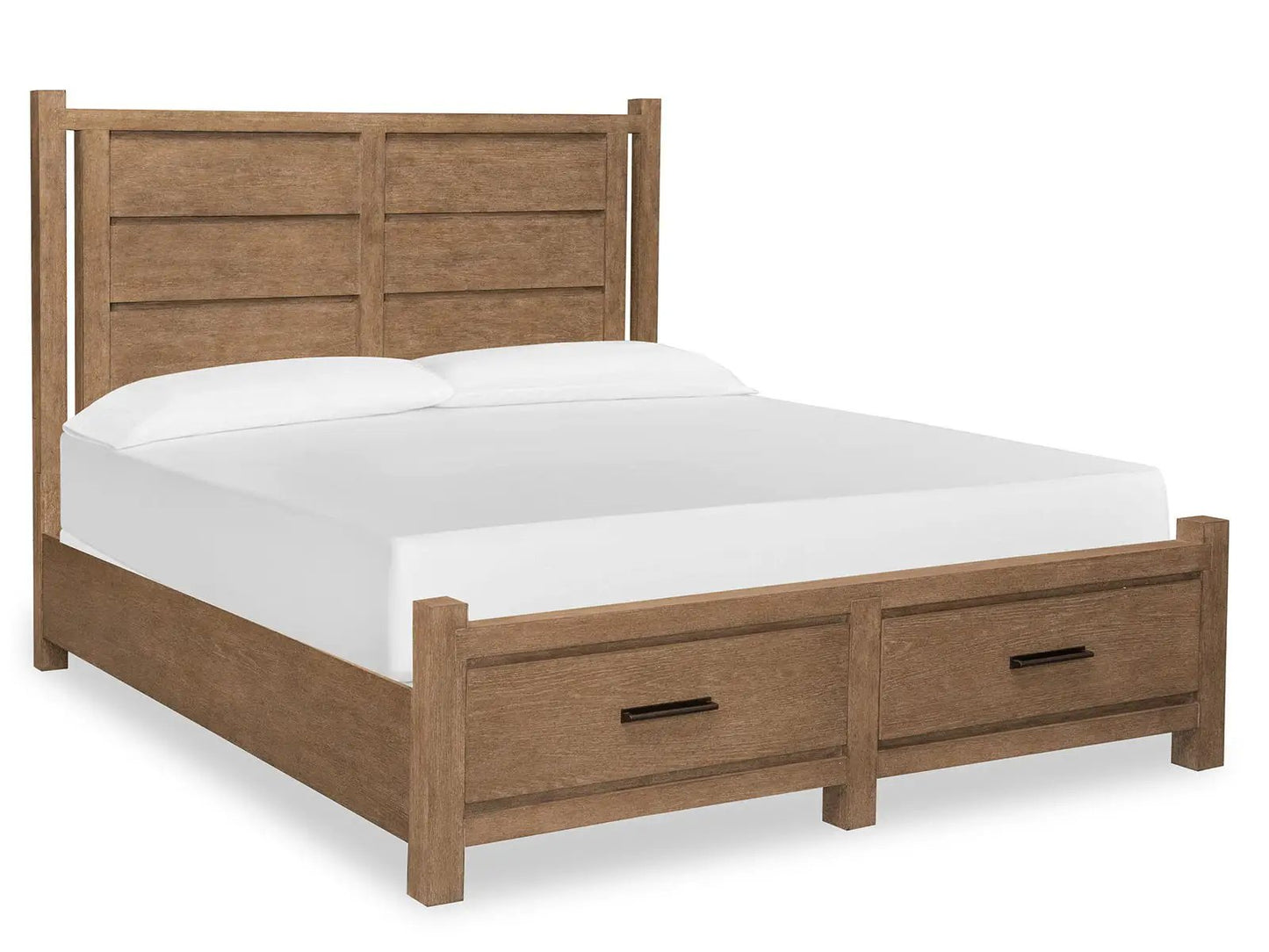 Plum Creek Panel Storage Bed With Rustic Finish