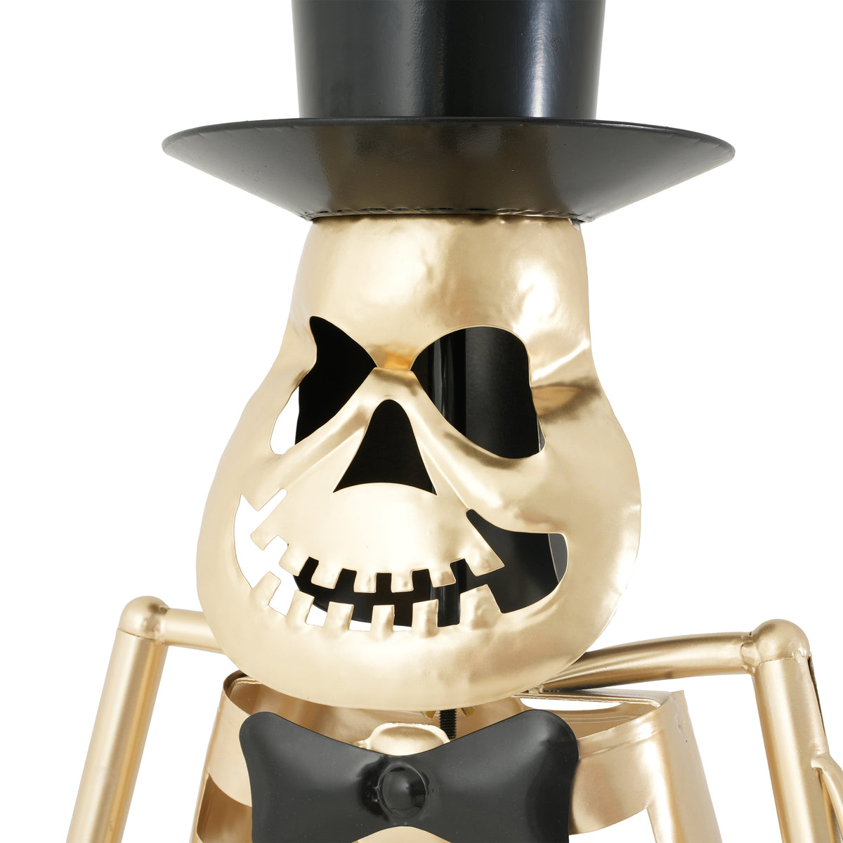 Black metal skeleton musician statue with top hat by HouseOfZazla on Tampa Home & Garden Store