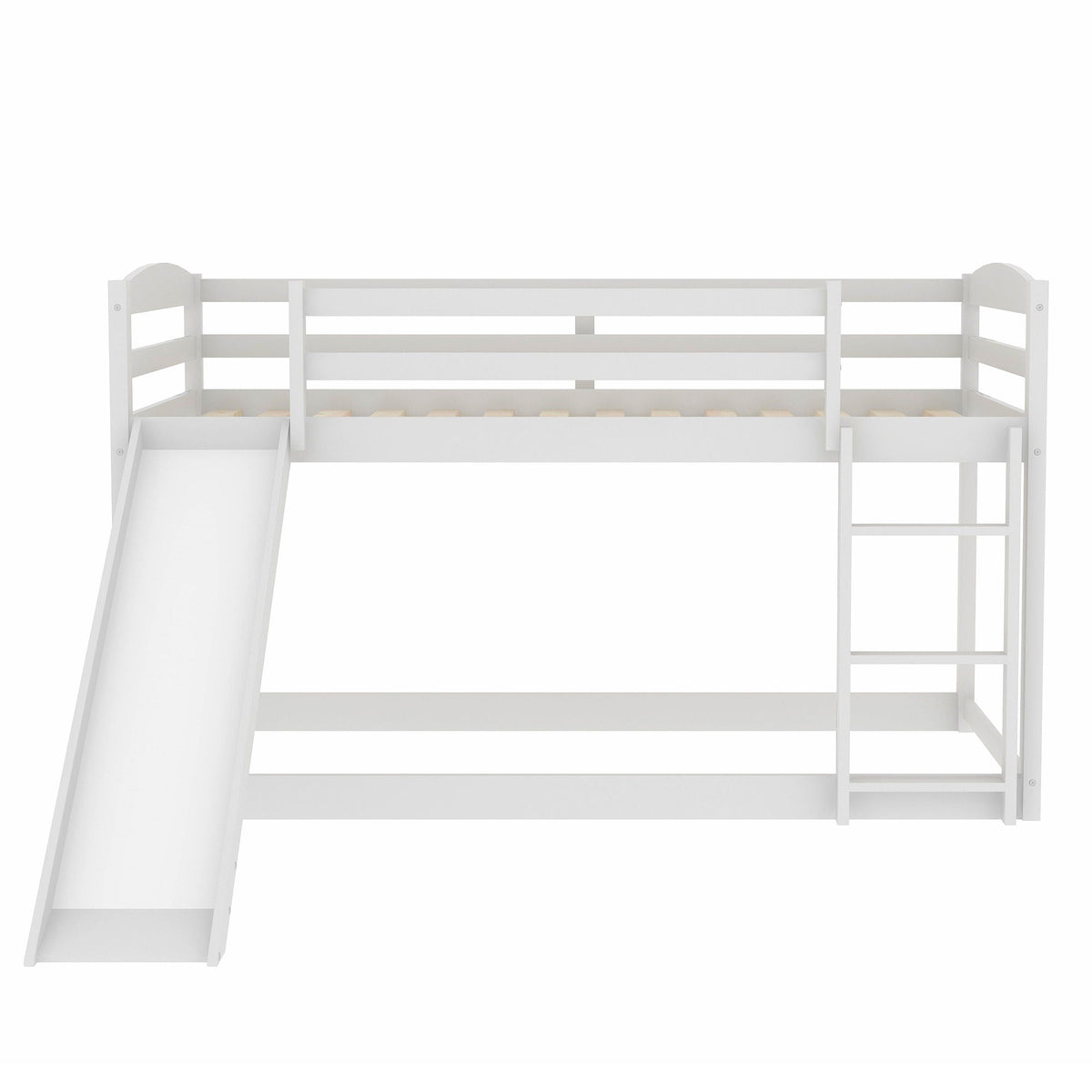 Durable bunk bed with convertible slide and ladder, white finish, HouseOfZazla bunk beds on Tampa Home & Garden Store